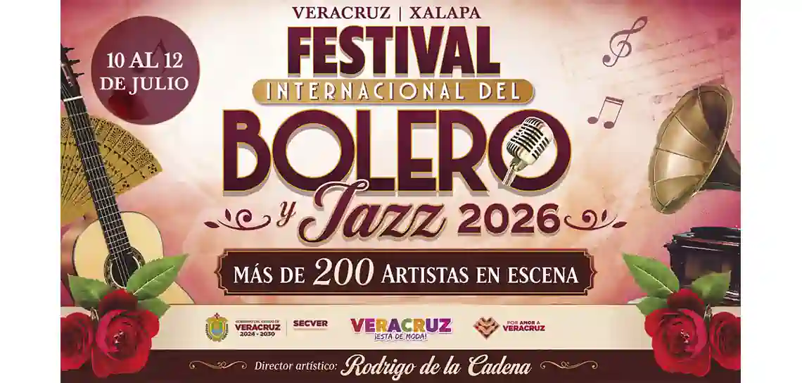 Del 10 al 12 de julio, Festival Internacional del Bolero y Jazz: Gobierno de Veracruz