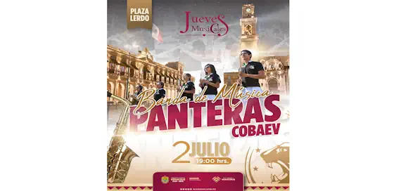 La Banda de Música Panteras del COBAEV inaugura los Jueves Musicales de julio