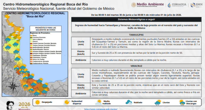 Pronóstico: tormentas muy fuertes en el sur y zona montañosa central de Veracruz