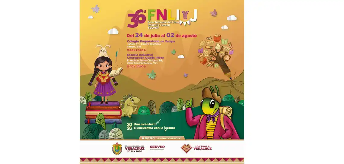 FNLIyJ, la gran fiesta literaria para niñas, niños y jóvenes, del 24 de julio al 02 de agosto