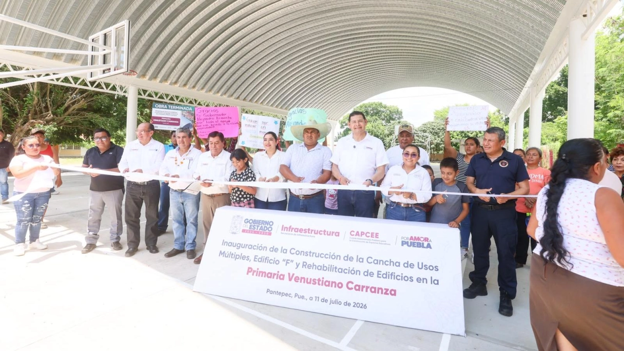 Recuperan Gobierno federal y estatal escuelas afectadas por lluvias en Pantepec