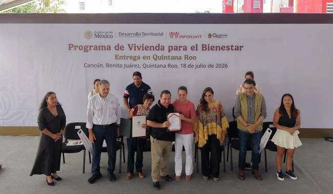 Los gobiernos deben ser facilitadores para la felicidad del pueblo: Presidenta encabeza entrega de vivienda en Cancún, Quintana Roo