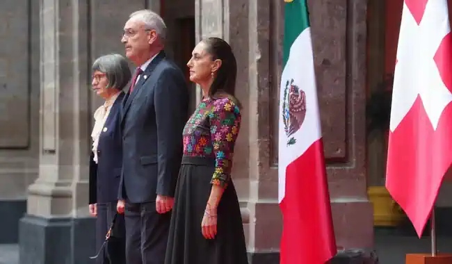 Presidenta Claudia Sheinbaum recibe en Palacio Nacional al Presidente de la Confederación Suiza, Guy Parmelin